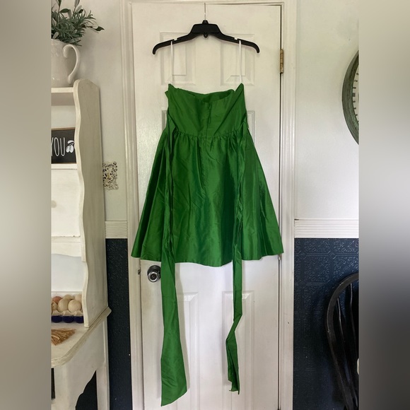 Lynn Lugo strapless silk formal mini dress - Green size 10 - Picture 3 of 3